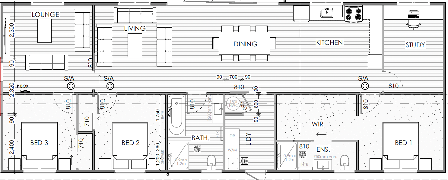 18.9 X 7.2 136Sqm Taupaki Home Floor Plan (1)