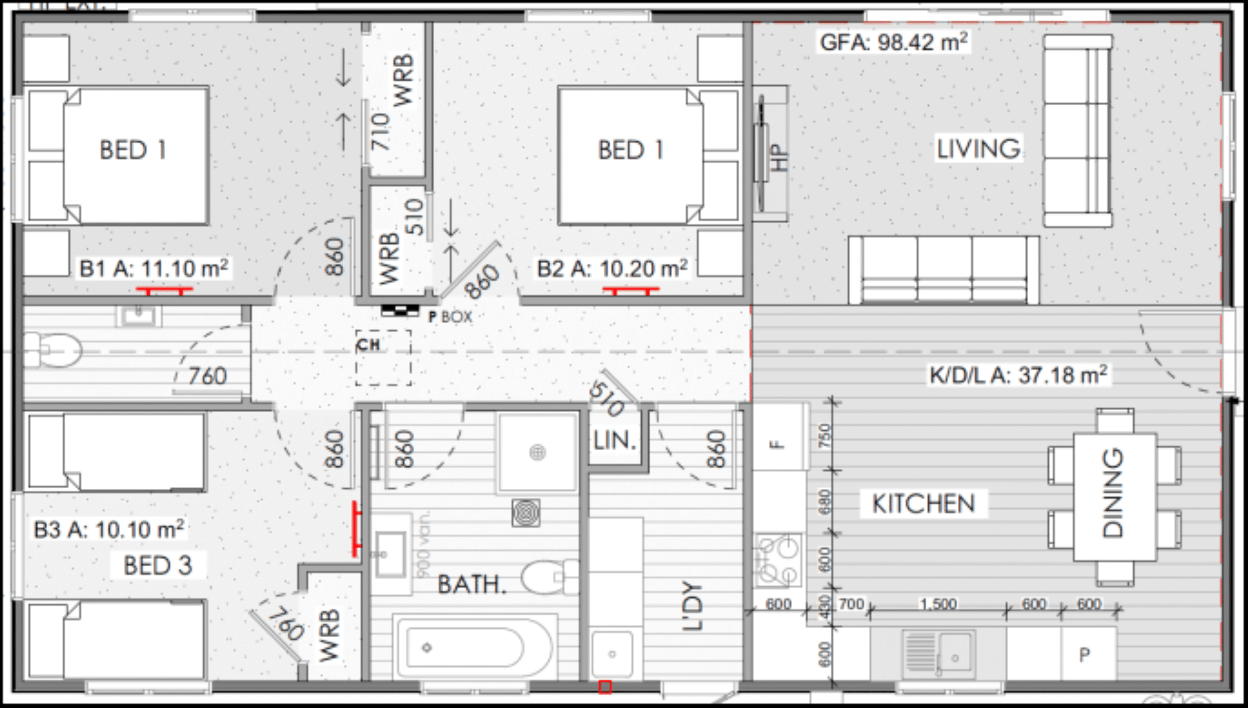Karaka 13.3 X 7.4 98Sqm Floor Plan No Measurements